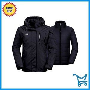 Women's 3-in-1 Waterproof Ski Jacket Windproof Snow Coat Warm Versatile